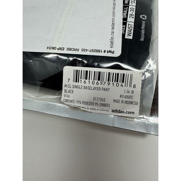 Mens Adidas Climalite ULTRA TECH Long Pants Quick Dry Base Layer Black Large NEW - Picture 4 of 4